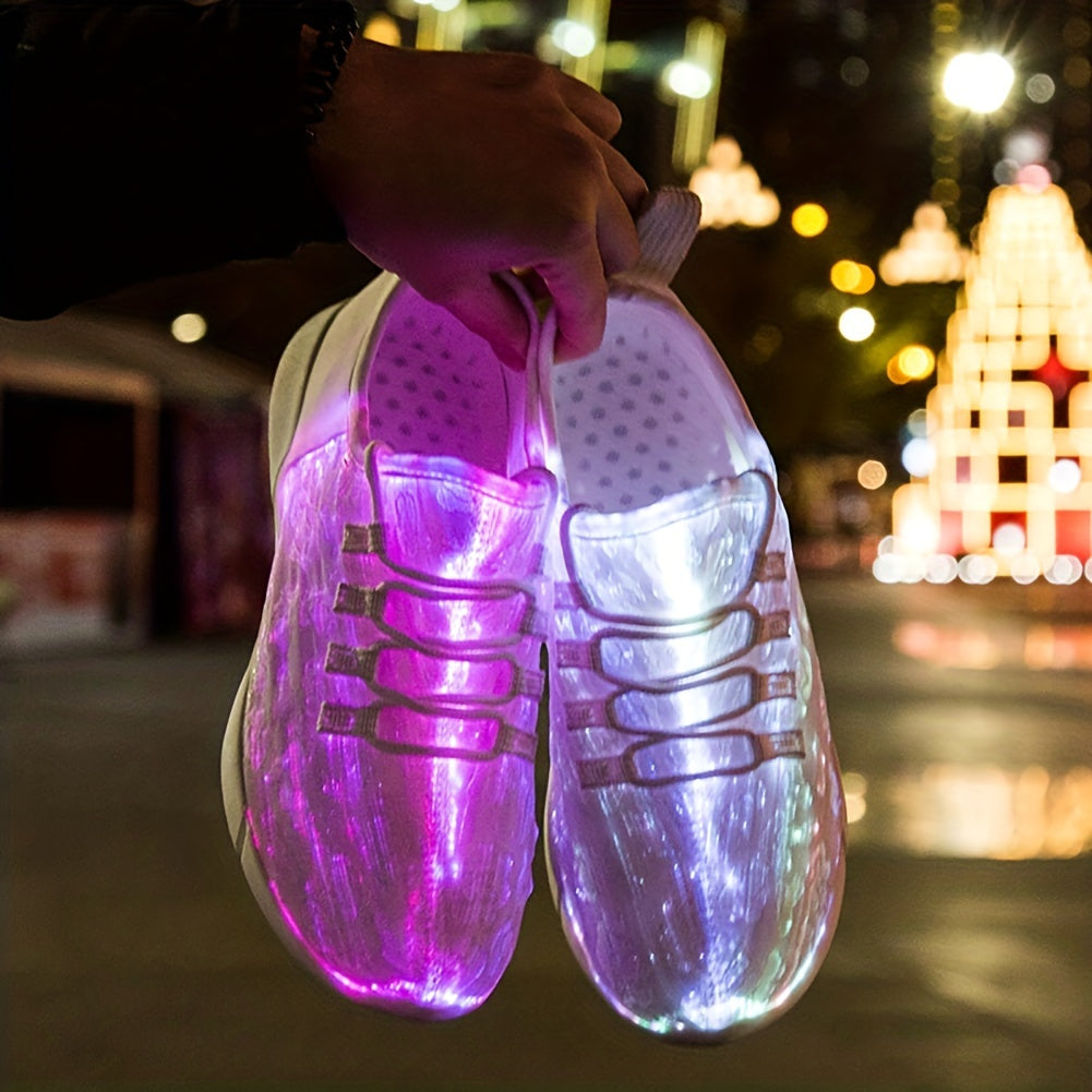 Fiber Optic Party Glowing Sneakers, Lightweight Casual Shoes