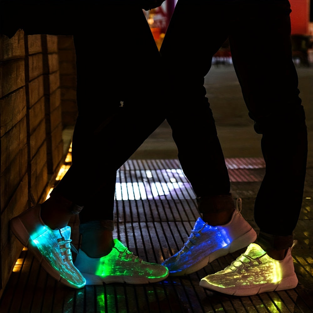 Fiber Optic Party Glowing Sneakers, Lightweight Casual Shoes