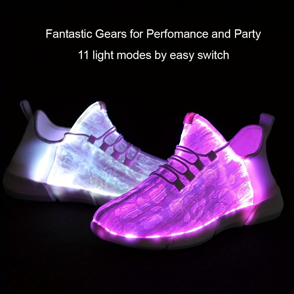 Fiber Optic Party Glowing Sneakers, Lightweight Casual Shoes