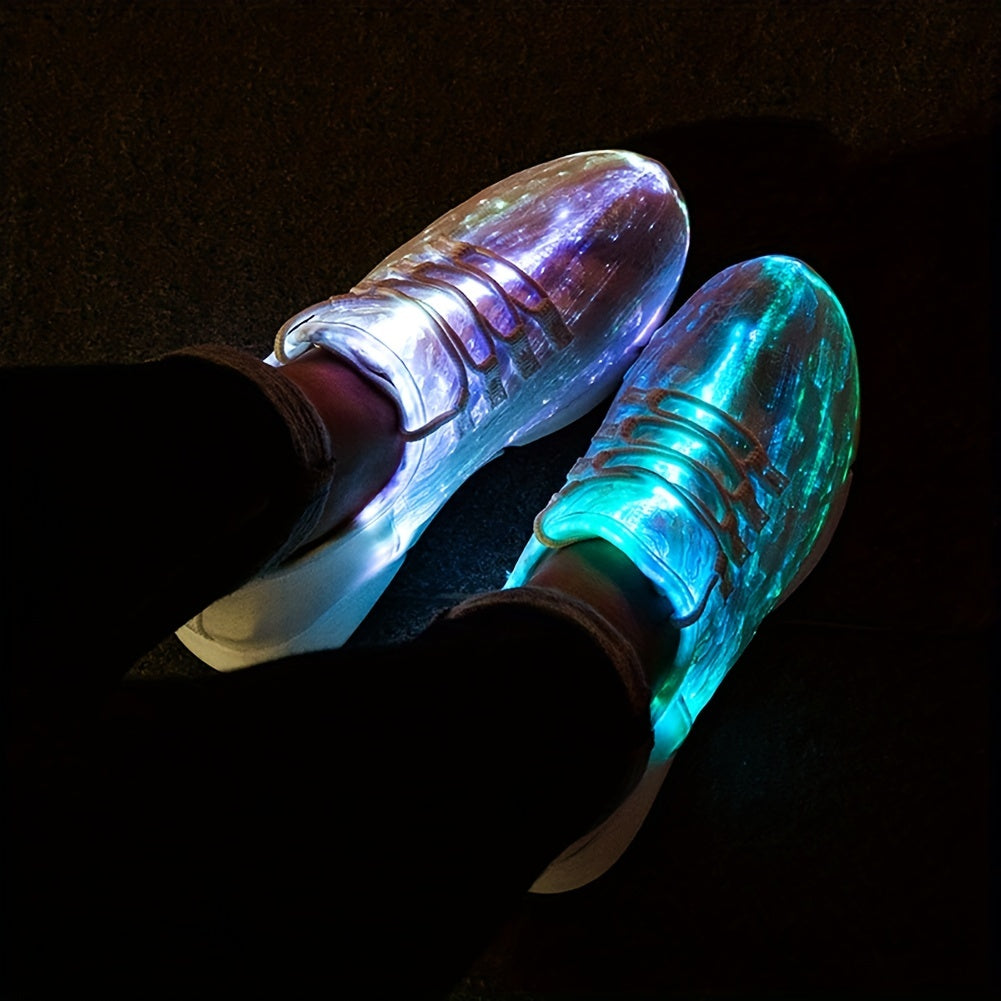 Fiber Optic Party Glowing Sneakers, Lightweight Casual Shoes