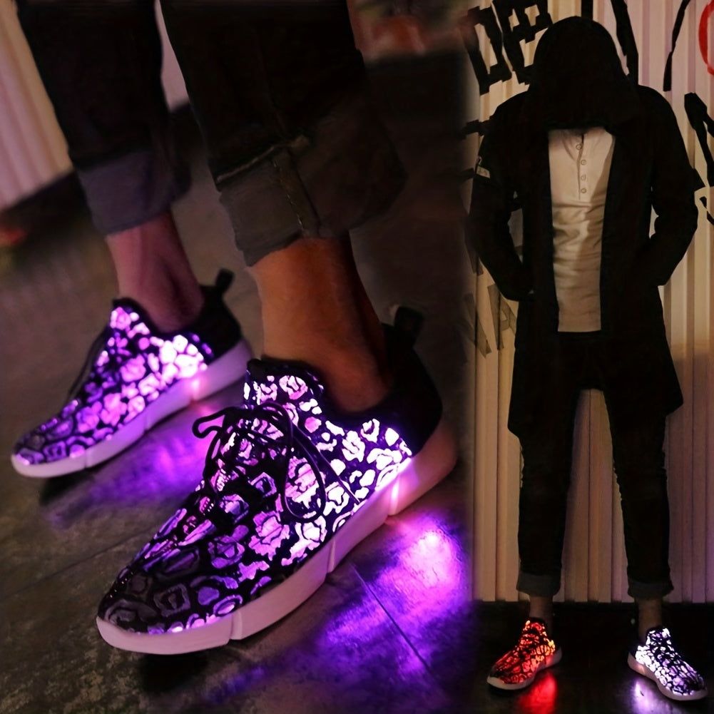 Fiber Optic Party Glowing Sneakers, Lightweight Casual Shoes