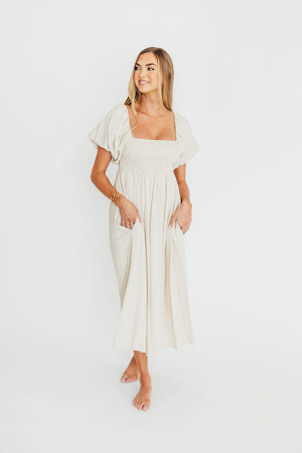Rosalie Maxi Dress in Linen - Bump-Friendly