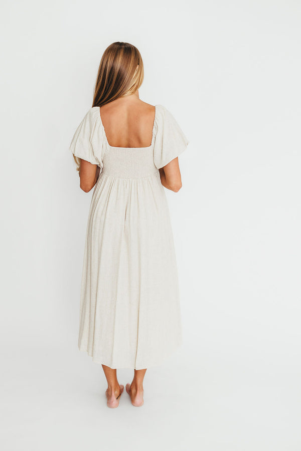 Rosalie Maxi Dress in Linen - Bump-Friendly