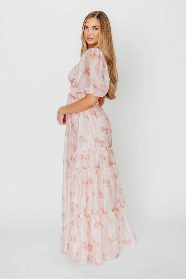 Sarah Maxi Dress in Pink Floral