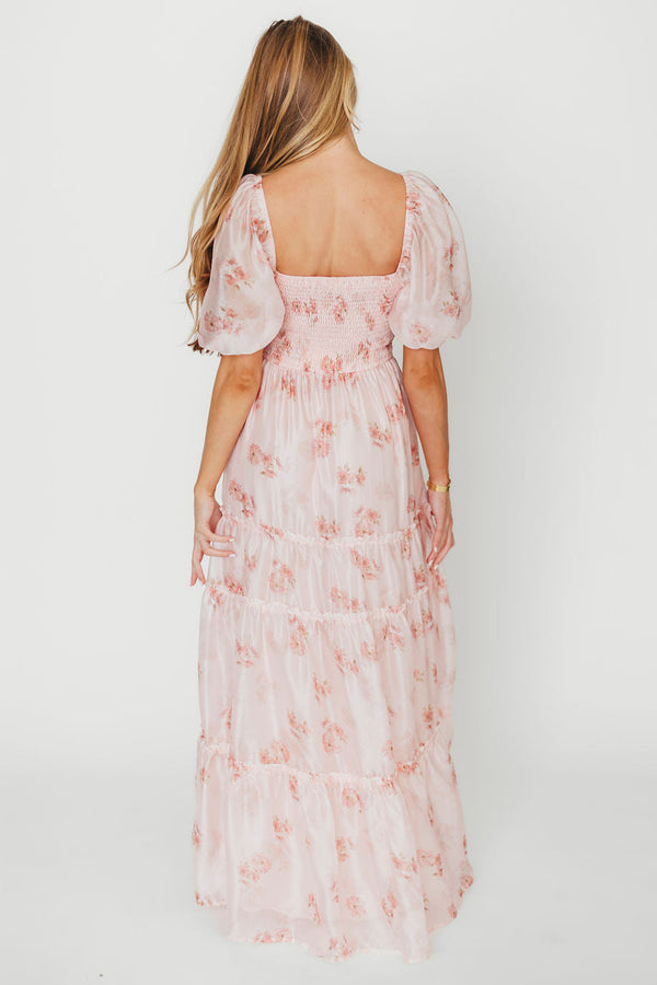 Sarah Maxi Dress in Pink Floral