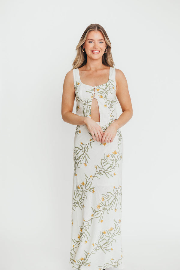 Sawyer Vest Tank and Maxi Skirt Set in Cream Floral