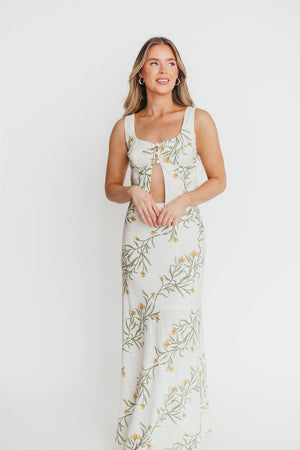 Sawyer Vest Tank and Maxi Skirt Set in Cream Floral