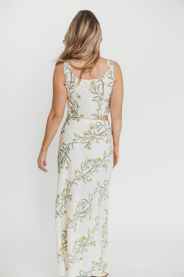 Sawyer Vest Tank and Maxi Skirt Set in Cream Floral