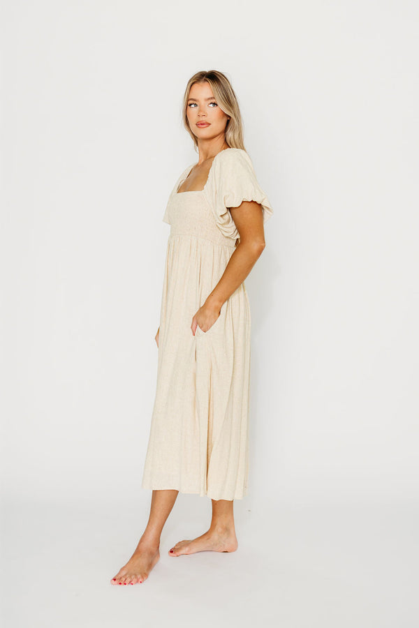 Rosalie Maxi Dress in Linen - Bump-Friendly