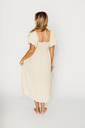 Rosalie Maxi Dress in Linen - Bump-Friendly