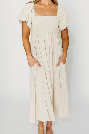 Rosalie Maxi Dress in Linen - Bump-Friendly