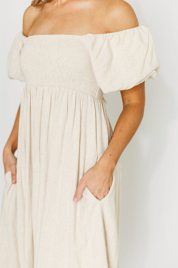 Rosalie Maxi Dress in Linen - Bump-Friendly