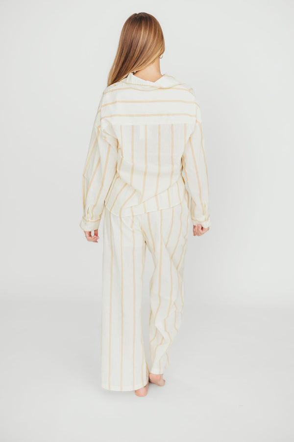 Rowan Pants in Beige Stripe