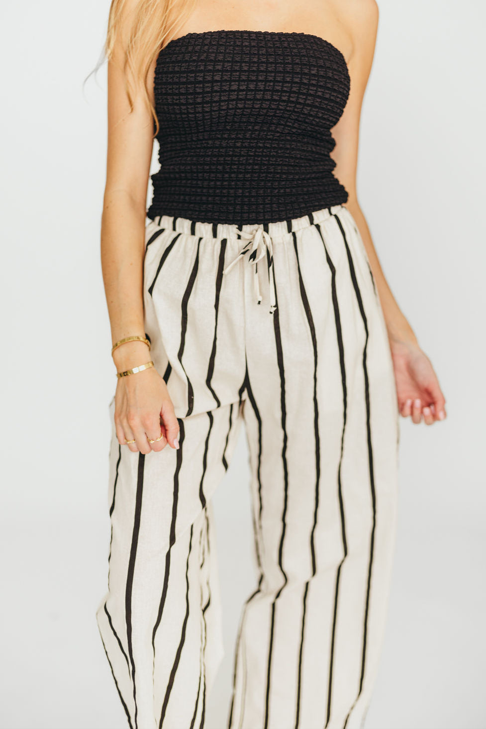Poppy Textured Tube Top in Black