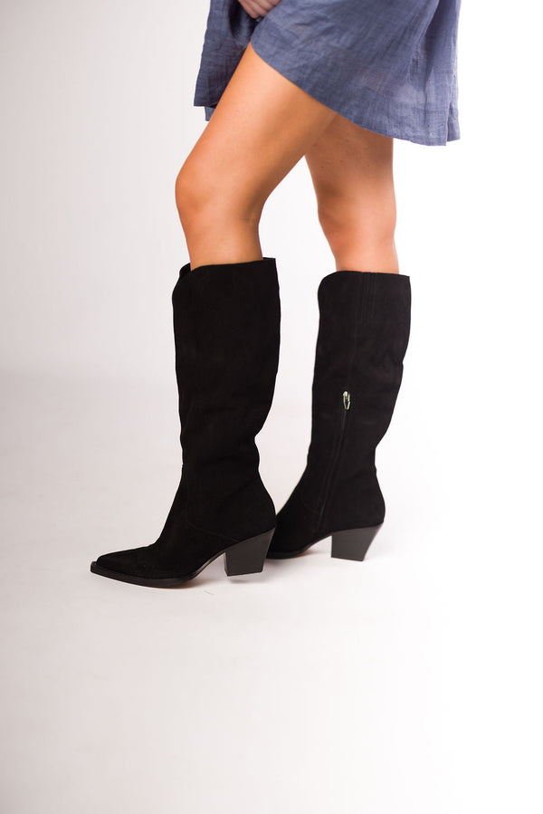 Raj Boots in Onyx Suede