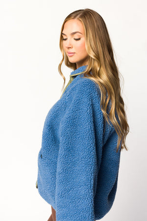 Skylar Reversible Jacket in Sea Blue
