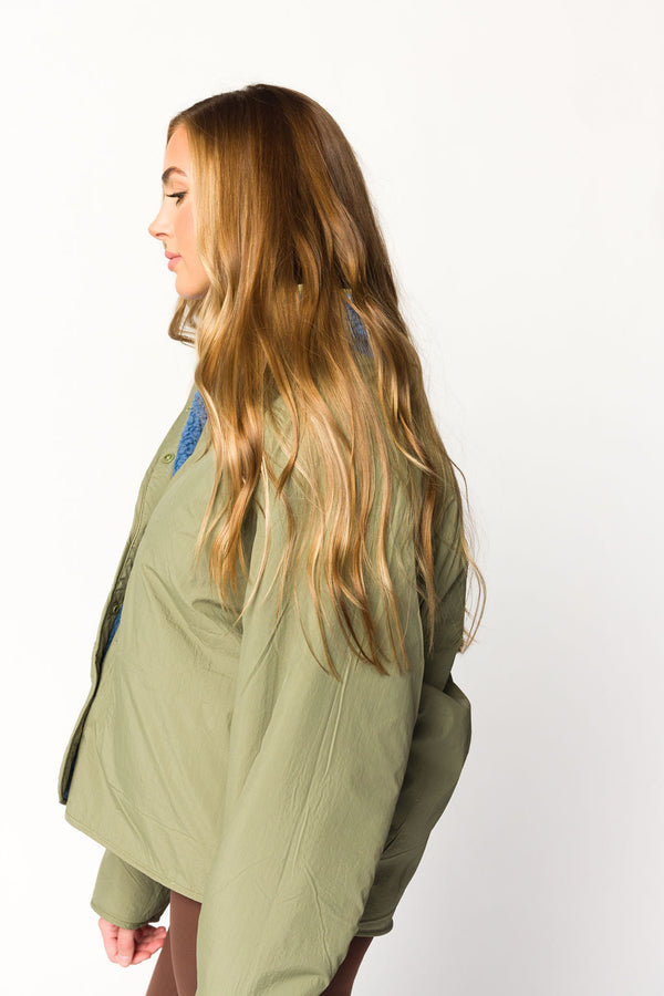 Skylar Reversible Jacket in Sea Blue