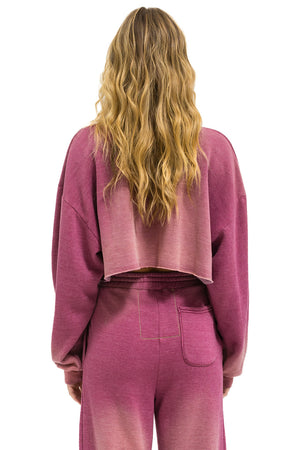 ESSENTIAL CROPPED CREW SWEATSHIRT RELAXED - FADED BERRY